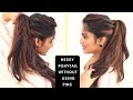 Messy high ponytail without using bobby pins  komals hairstyle