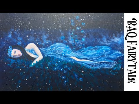 How to paint with Acrylic on Canvas Celestial Princess part 3