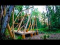 A FRAME CABIN in the WILD | THE MAKING from 0 - DIY off the grid | Woodworking bushcraft and cooking