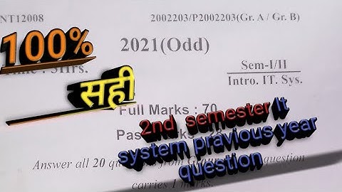 Bihar polytechnic 2nd Semester  It system pravious year question paper