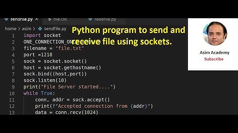 Python program to send and receive file using sockets