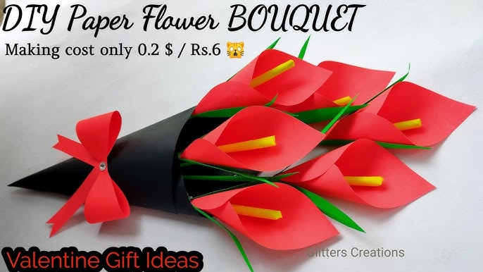 💐🫶🏻✨who would you give it to? #diy #paperflower #flowerbouquet #gi, Paper  Flower Bouquet Tutorial