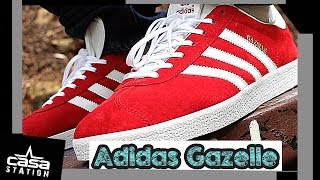 adidas gazelle red outfit