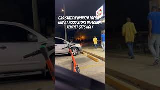 Gas station worker presses guy at hood store in Florida #shorts #fights #hood #florida
