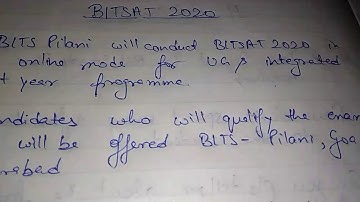 BITSAT 2020 exam pattern details | bitsat 2020 eligibility criteria details