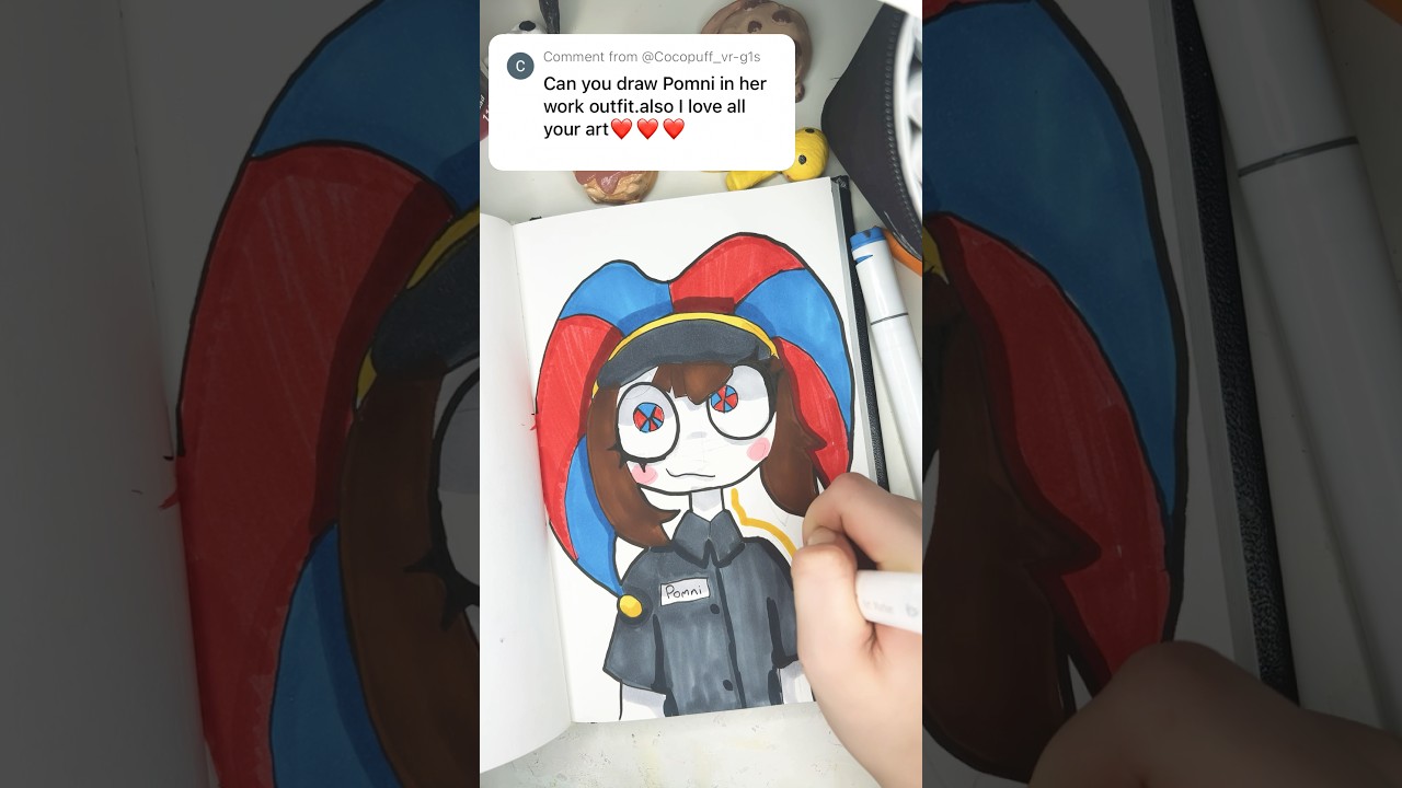 Drawing Pomni in her Spudseys uniform! 