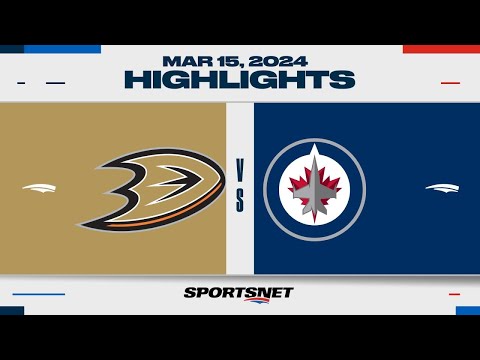 NHL Highlights | Ducks vs. Jets - March 15, 2024