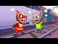 Talking Tom Gold Run VS Talking Tom Hero Dash Talking 