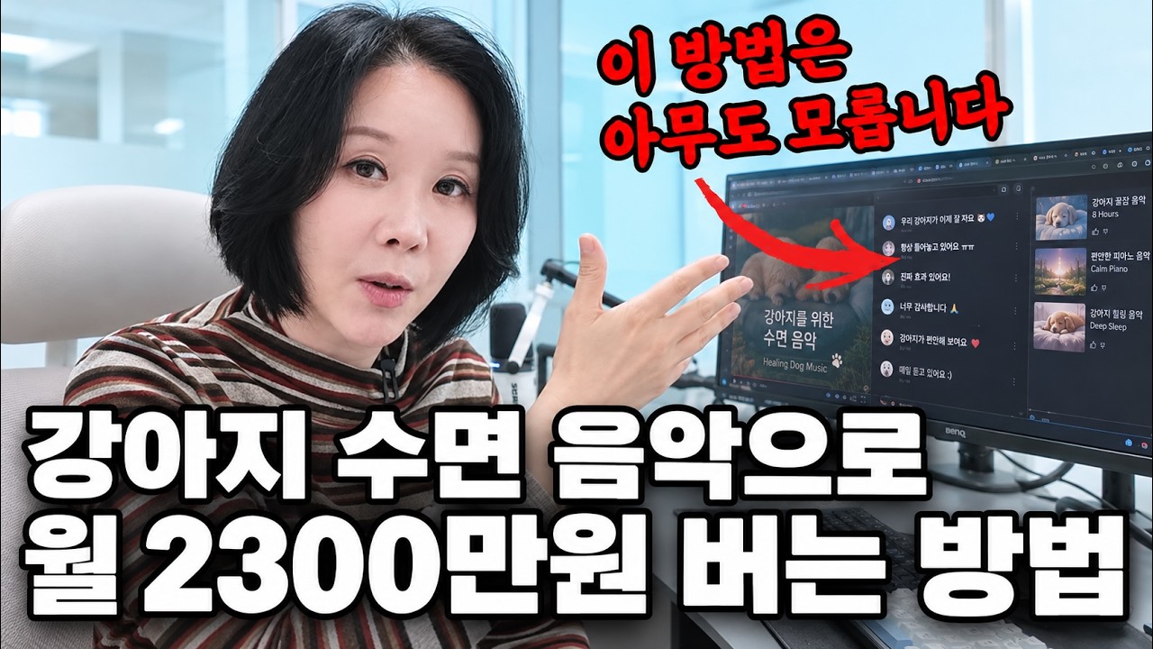 "이대로 그냥 따라만 하세요" 99%가 모르는 강아지 수면 음악으로 월 1000만원씩 쓸어담는 방법 (2026년 초블루오션)