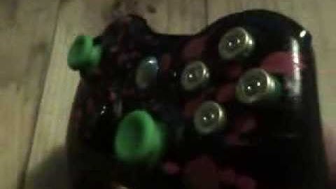 Xbox 360 modded controller, blood splatter, bullet buttons
