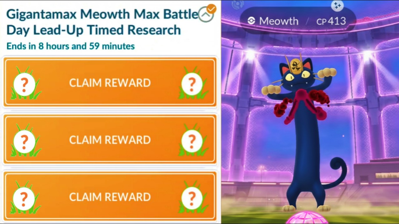 First ever Shiny Gigantamax Meowth in PokemonGo...