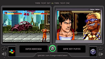 Final Fight (SNES vs GBA) Side by Side Comparison (Game Boy Player)