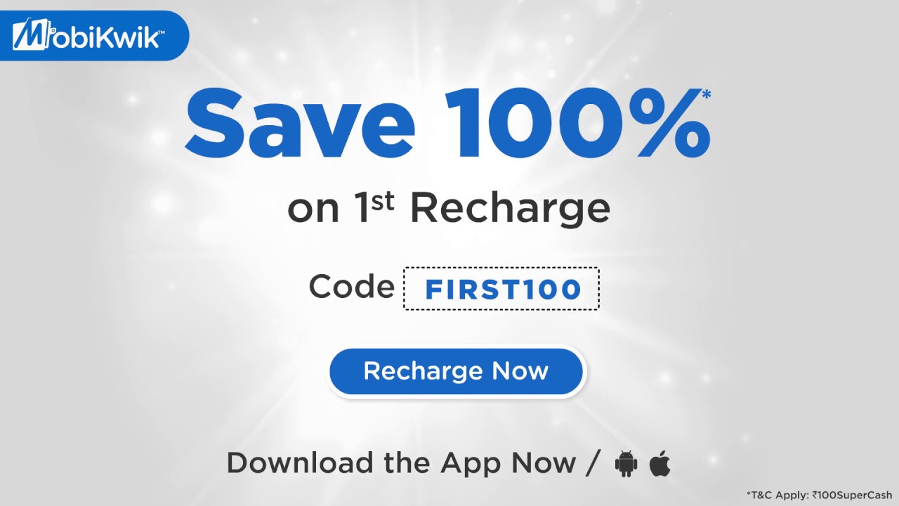 Get 100% SuperCash on 1st Mobile Recharge - MobiKwik