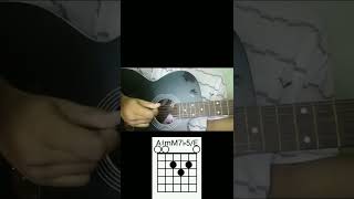 Guitar chords : A sharp minor major 7 flat 5/E