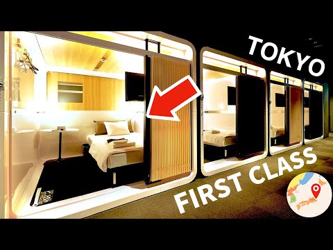 Luxury FIRST CLASS Capsule Hotel Experience 😆 Tokyo, Japan 🇯🇵 カプセルホテル 東京 ファーストキャビン 高級 豪華 ファーストクラス