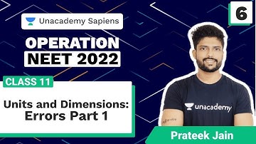 Operation NEET 2022 | L 6 Units and Dimensions: Errors Part 1 | Class 11 | Physics