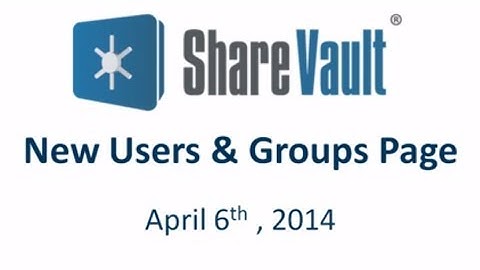 New Users & Groups Page
