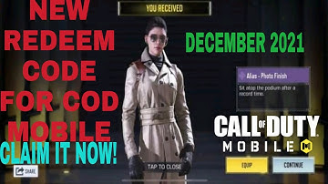 *December 2021* Call Of Duty Mobile New Redeem Code | Cod Mobile Redeem Code Garena