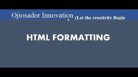 HTML Formatting Tutorial | Learn Basic Text Formatting Tags in HTML