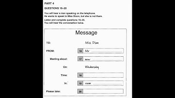 Listening A2, KET 2, Test 1, Part 4