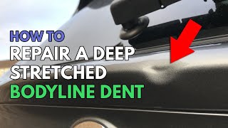 How to Repair a DEEP Stretched BODYLINE Dent! Learn PDR Online