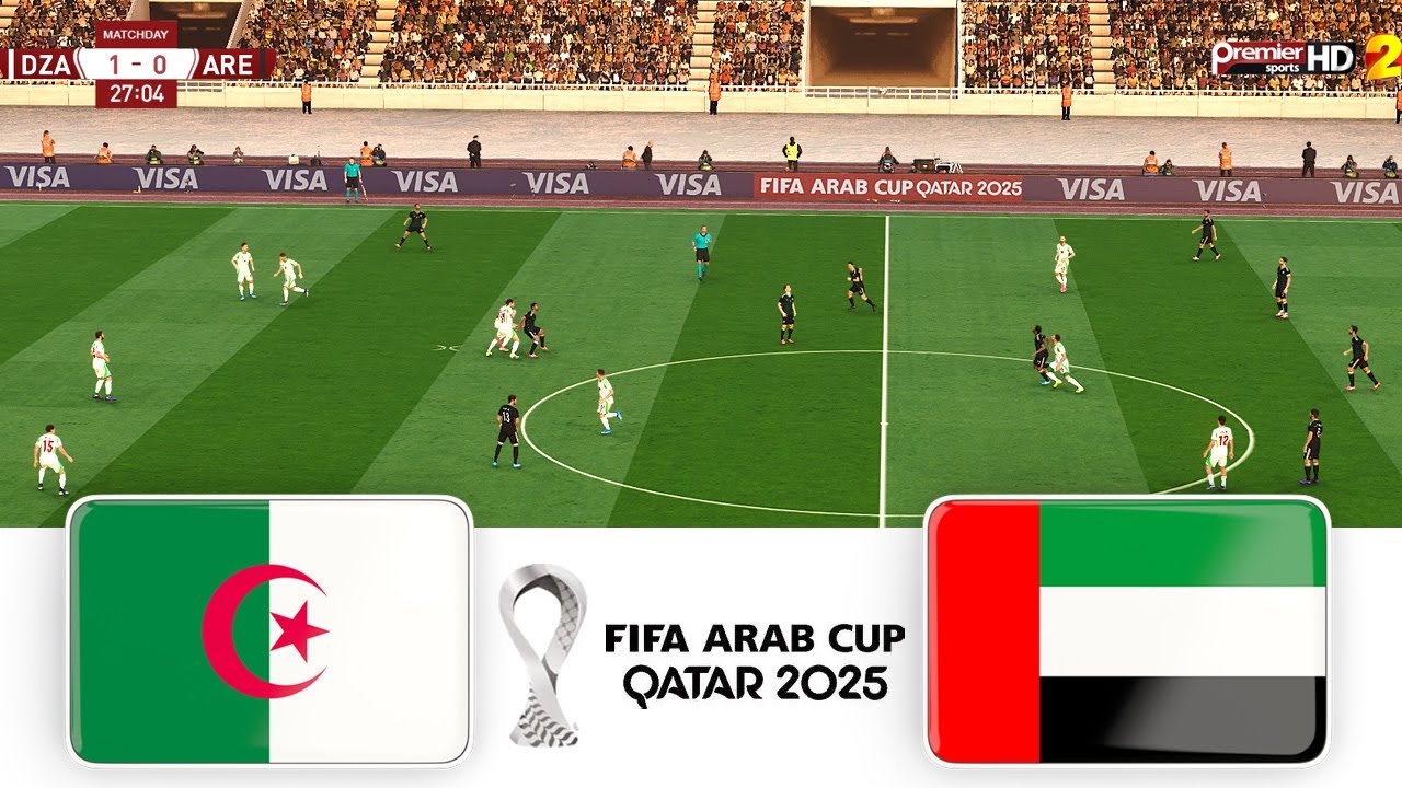 🔴ALGERIA vs UNITED ARAB EMIRATES QUARTER FINAL FIFA ARAB CUP QATAR 2025 FOOTBALL GAMEPLAY HD