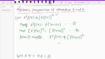 Numerical methods and analysis : - ( Algebraic properties of operators E and Delta ) - 27.