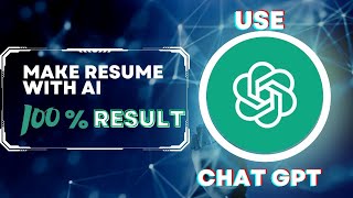 ChatGPT से Resume कैसे बनाएं । Make resume with #ai , Get #job