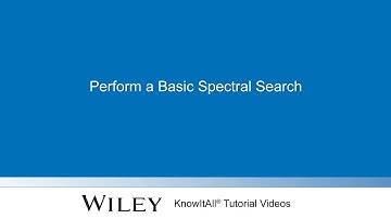 Perform a Basic Spectral Search in Wiley