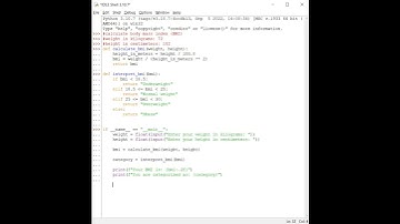 Calculate body mass index (BMI) in Python #coding #corepython #pythontutorial #programming