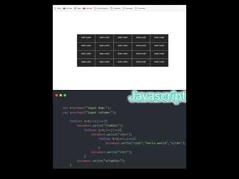 How to Create table by JavaScript #webdevelopment #maketable # ...