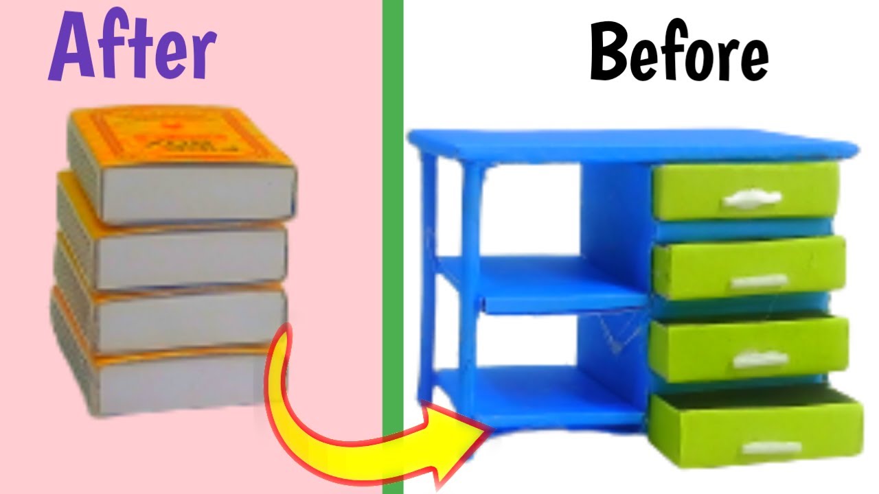 How to make Study table Matchbox craft ideas mscraftideas YouTube