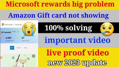 microsoft rewards Amazon Gift card not showing | problem solved