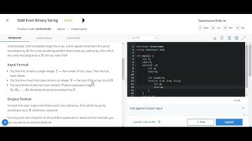 Odd Even Binary String Codechef solution || Starter 74 codechef contest