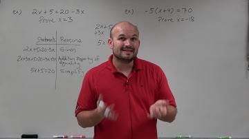 Master writing a two column algebraic proof