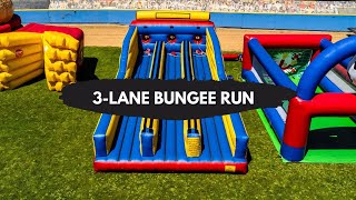 3-Lane Bungee Run 🏃‍♂️💨🏃‍♀️💨 High-Throughput Team Building Activity for Company Picnics & Field Days