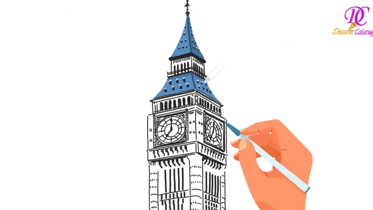 Comment Dessiner la tour de big ben facile - YouTube