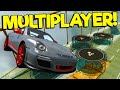 We Launched a PORSCHE & LAMBORGHINI Off MASSIVE TRAMPOLINES! - BeamNG Multiplayer Mod