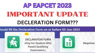 AP EAPCET 2023  IMPORTANT update regarding  decleration form