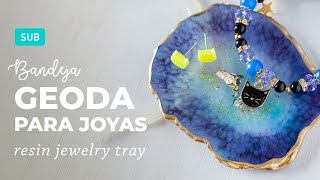 DIY Bandeja Geoda resina para joyas ¡sin molde!
