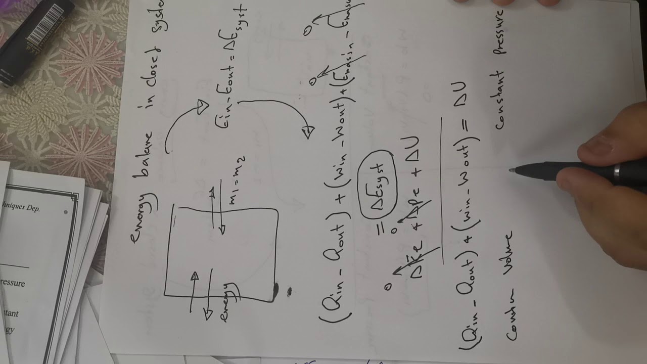Energy balance for closed system... شرح مبسط ومختصر لتطبيق القوانين وكيفية الحل