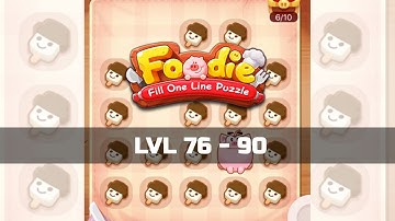 Foodie - Fill One Line Puzzle - Walkthrough for lvl 76 to 90