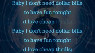 Video thumbnail of "Sia Cheap thrills Official lyrics Clean and Clear version"