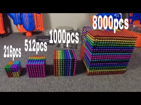 Playing with 1000 mini magnetic balls! (Fun with 1000 cube buckyballs) 