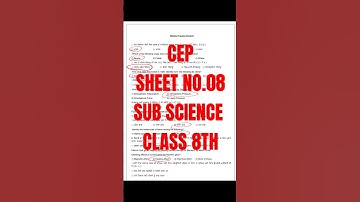 CEP SHEET 8 SCIENCE 8TH.  #pseb #punjabeducation #cep #class8 #science #shorts