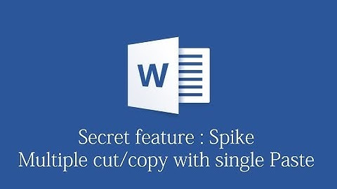Learn hidden feature of Word : Spike - Multiple copy/cut with Single Paste