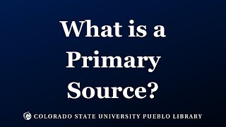 How to Define Primary Sources