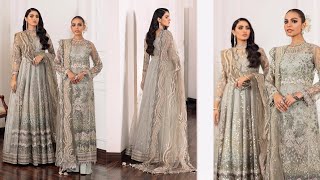 Chantelle Soft Silver Luxury Chiffon Embroidered Pakistani Maxi/ Long Salwar in Dubai | Salwar Mahal screenshot 5