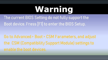 The current BIOS setting do not fully support the boot device