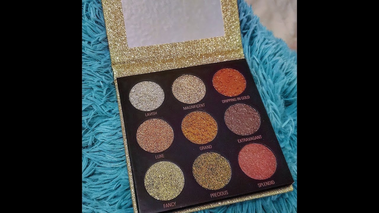 Makeup Revolution Midas Touch Pressed Glitter Palette Swatches
